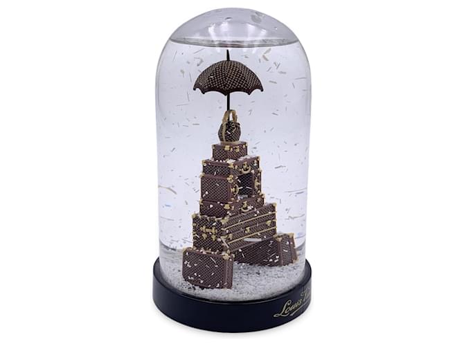 Louis Vuitton Seltene Schneekugel Reisetasche Eiffelturm Wohnkultur Braun - Ansicht 3