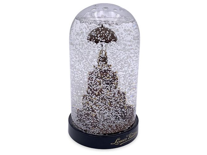 Louis Vuitton Seltene Schneekugel Reisetasche Eiffelturm Wohnkultur Braun - Ansicht 4