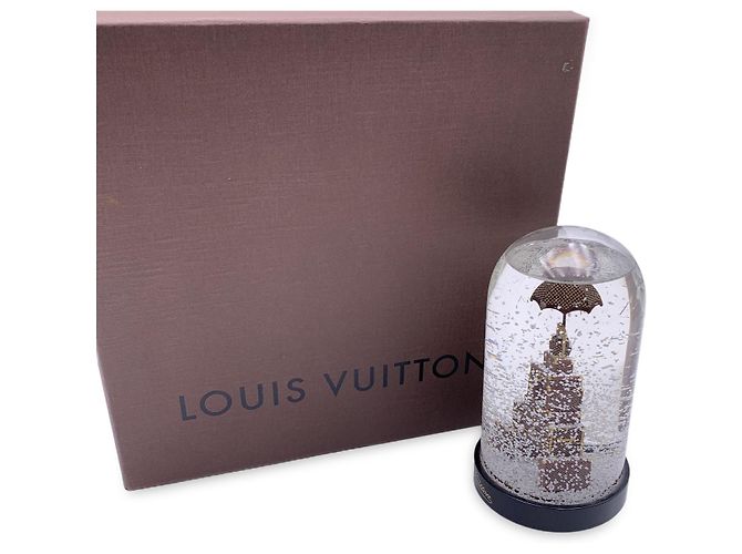 Louis Vuitton Seltene Schneekugel Reisetasche Eiffelturm Wohnkultur Braun - Ansicht 7