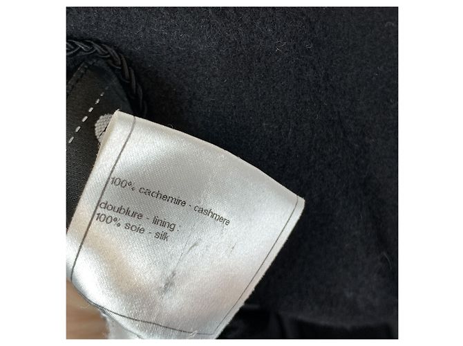 Timeless Chanel Schwarzer Kaschmir-Trenchcoat mit Gürtel Größe 42 FR - Ansicht 7