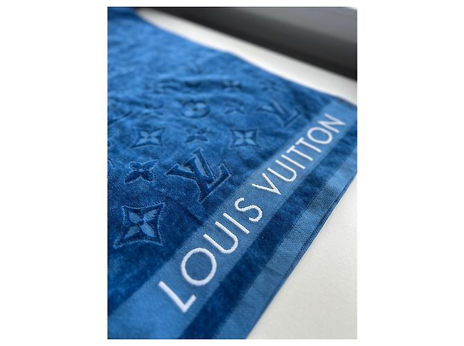 Montsouris Serviette de plage Louis Vuitton Bleu marine coton - vue 2