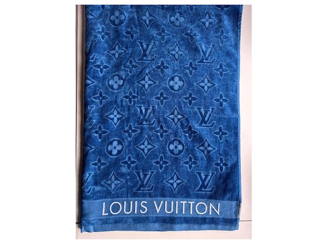 Montsouris Serviette de plage Louis Vuitton Bleu marine coton - vue 3