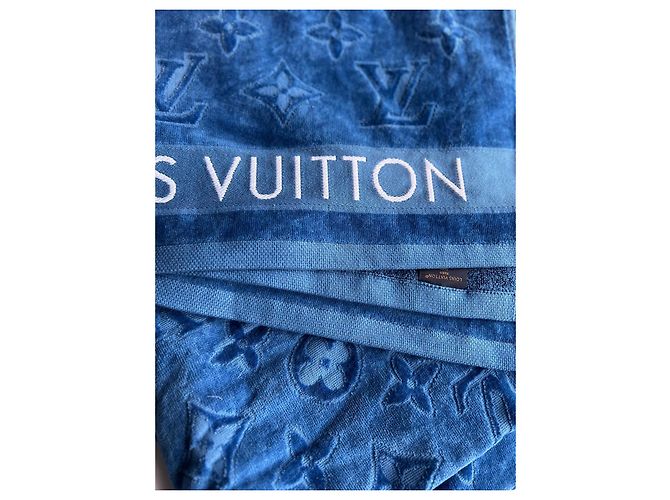 Montsouris Serviette de plage Louis Vuitton Bleu marine coton - vue 4