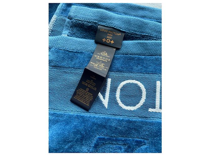 Montsouris Serviette de plage Louis Vuitton Bleu marine coton - vue 6