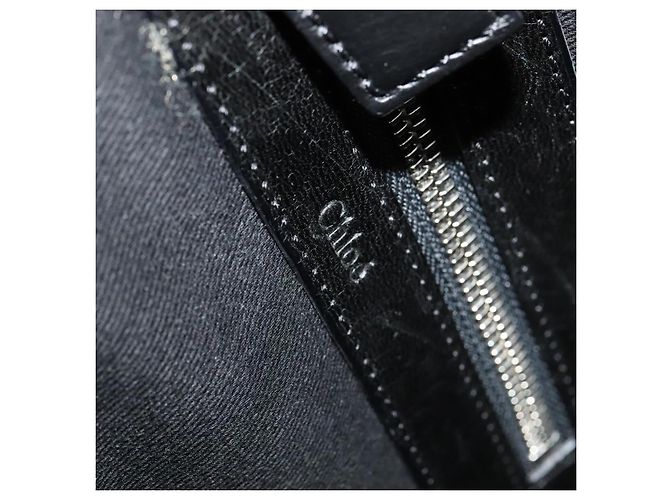 Chloé Borsa a tracolla in pelle nera e argento Chloe Paddington Auth hk2099 Nero - vista 18