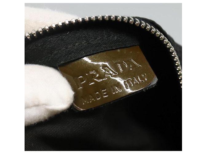 PRADA Borsa a mano in nylon smaltato nero khaki argento autentica hk2037 Cachi - vista 18