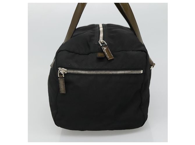 PRADA Borsa a mano in nylon smaltato nero khaki argento autentica hk2037 Cachi - vista 3