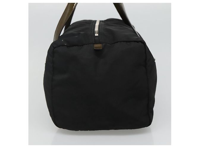 PRADA Borsa a mano in nylon smaltato nero khaki argento autentica hk2037 Cachi - vista 4