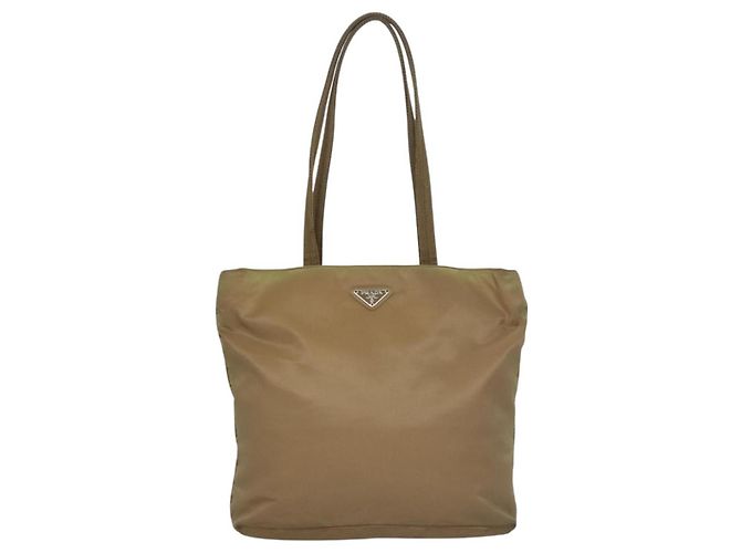 PRADA Borsa Tote Nylon Beige Auth ti2720 - vista 2