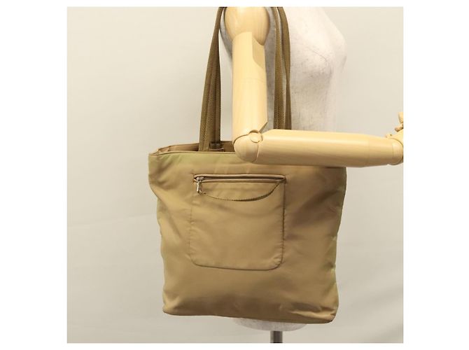 PRADA Borsa Tote Nylon Beige Auth ti2720 - vista 25