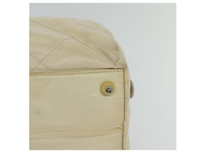 PRADA Borsa a mano con catena in nylon beige oro Auth mr979 D'oro - vista 14