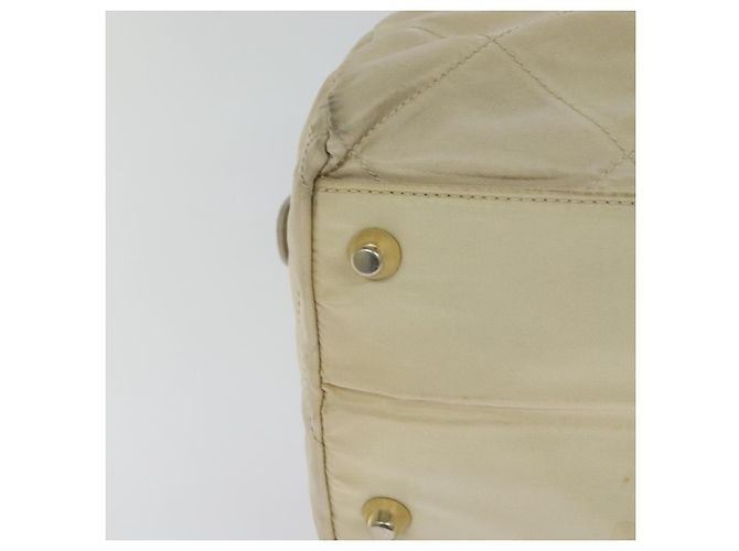 PRADA Borsa a mano con catena in nylon beige oro Auth mr979 D'oro - vista 15