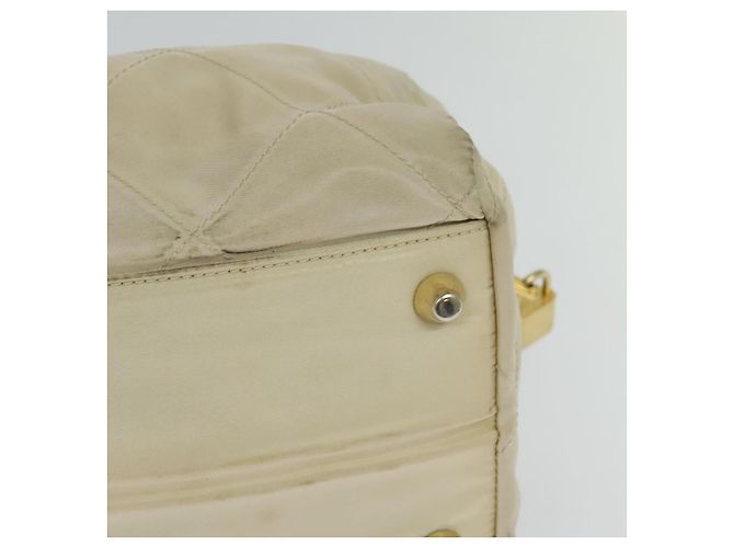 PRADA Borsa a mano con catena in nylon beige oro Auth mr979 D'oro - vista 16