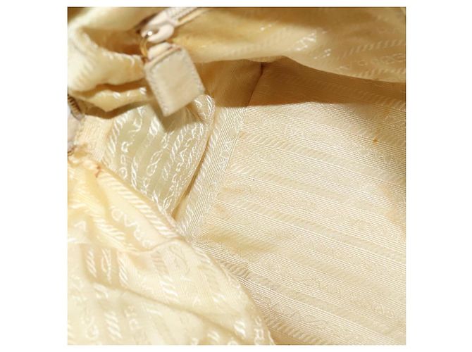 PRADA Borsa a mano con catena in nylon beige oro Auth mr979 D'oro - vista 21
