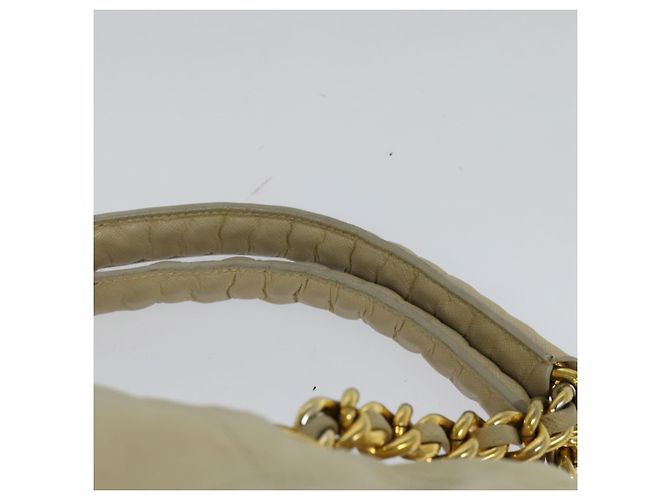 PRADA Borsa a mano con catena in nylon beige oro Auth mr979 D'oro - vista 8