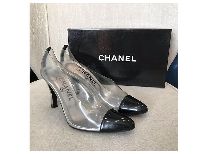 Tacchi CHANEL T.EU 37 Plastica Nero - vista 7