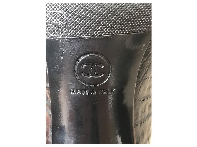 Tacchi CHANEL T.EU 37 Pelli esotiche Nero - vista 8