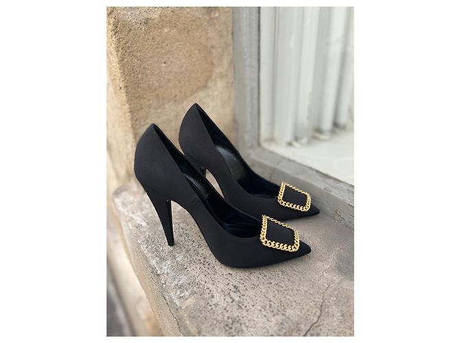 SAINT LAURENT Tacchi T.EU 37 Tessuto Nero - vista 10