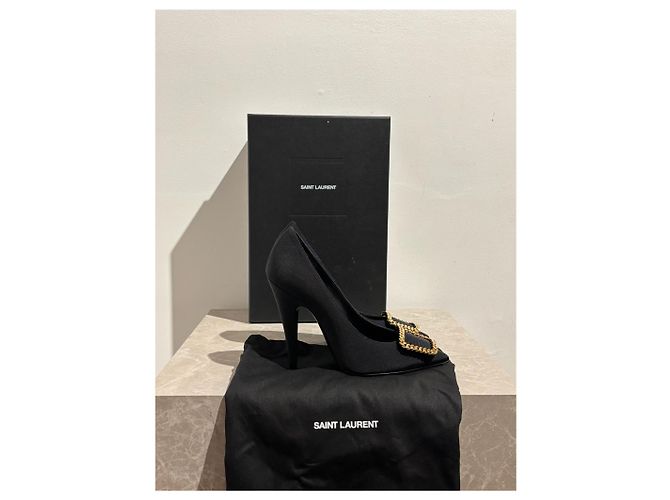 SAINT LAURENT Tacchi T.EU 37 Tessuto Nero - vista 12