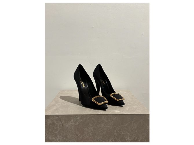 SAINT LAURENT Tacchi T.EU 37 Tessuto Nero - vista 2