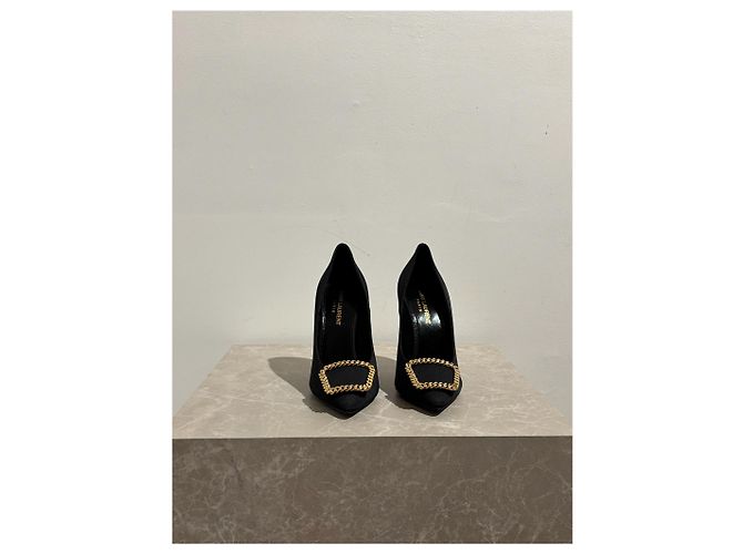 SAINT LAURENT Tacchi T.EU 37 Tessuto Nero - vista 5