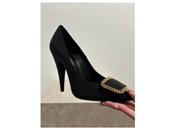 SAINT LAURENT Tacchi T.EU 37 Tessuto Nero - vista 6