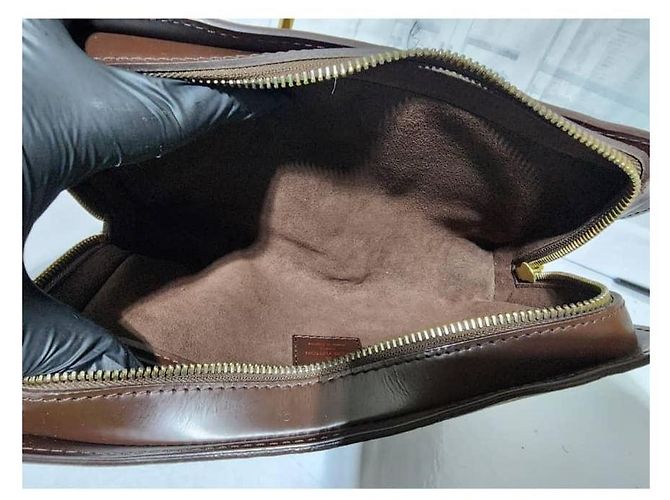 Borsa Louis Vuitton Damier Ebene Marrone - vista 12