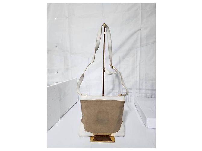 Borsa a tracolla Prada Canapa Logo Jacquard Marrone/Bianco - vista 4