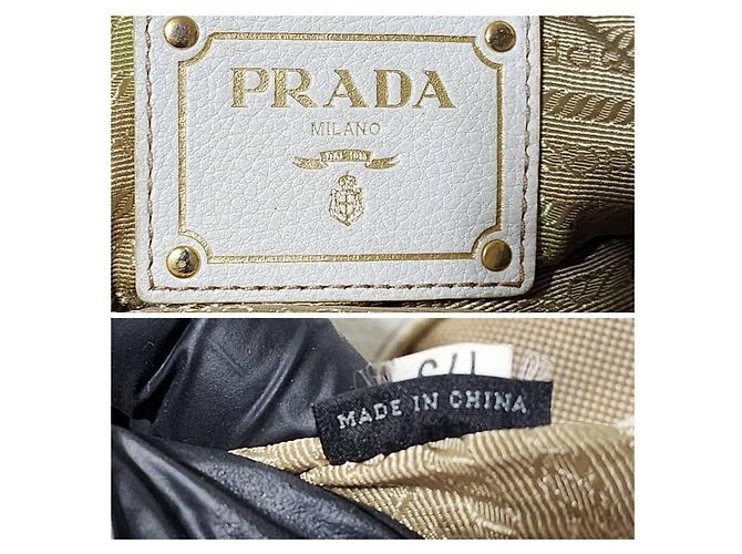 Borsa a tracolla Prada Canapa Logo Jacquard Marrone/Bianco - vista 6
