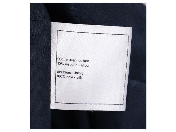 Timeless Gonna al ginocchio in cotone blu navy di Chanel - vista 10