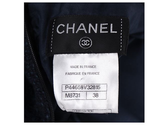 Timeless Gonna al ginocchio in cotone blu navy di Chanel - vista 4
