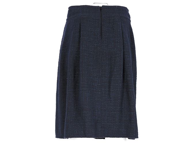 Timeless Gonna al ginocchio in cotone blu navy di Chanel - vista 8