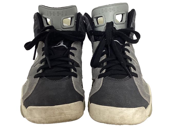 Baskets Nike Air Jordan 6 Retro Tech Chrome en daim gris Noir - vue 2
