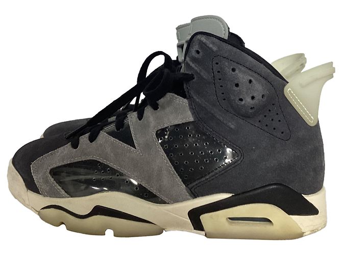 Baskets Nike Air Jordan 6 Retro Tech Chrome en daim gris Noir - vue 4