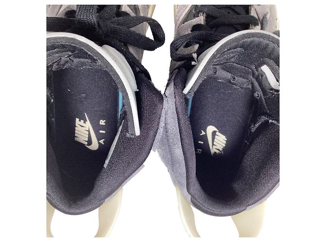 Baskets Nike Air Jordan 6 Retro Tech Chrome en daim gris Noir - vue 6