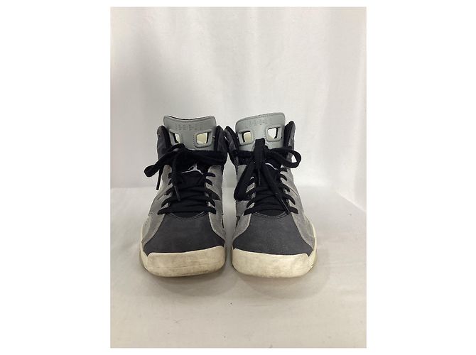 Baskets Nike Air Jordan 6 Retro Tech Chrome en daim gris Noir - vue 9