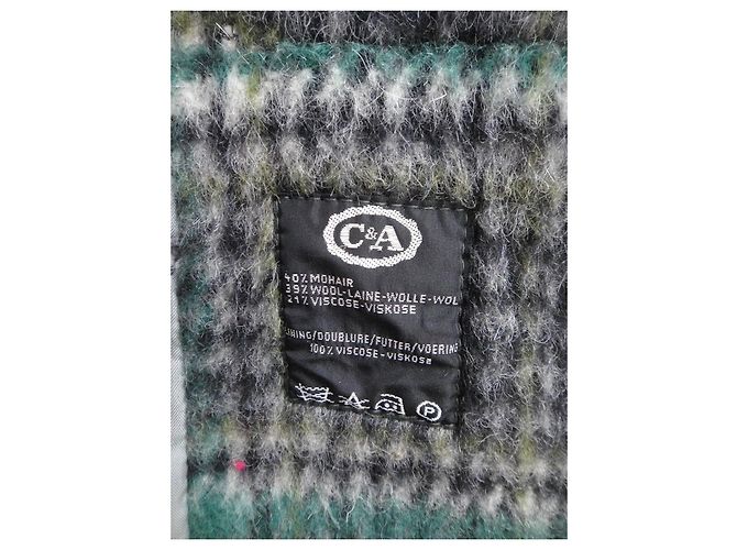 Autre Marque C & A Mantel in Grün aus Wolle und Mohair - Ansicht 4