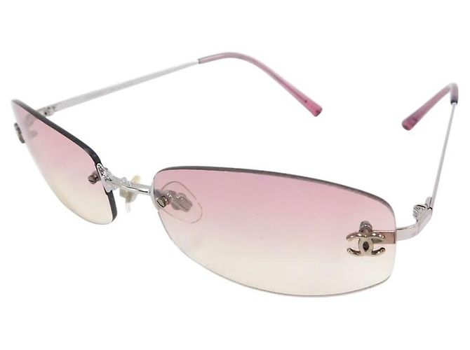 Gafas de sol sin montura Chanel CC logo con tinte rosa 4002 - vista 2