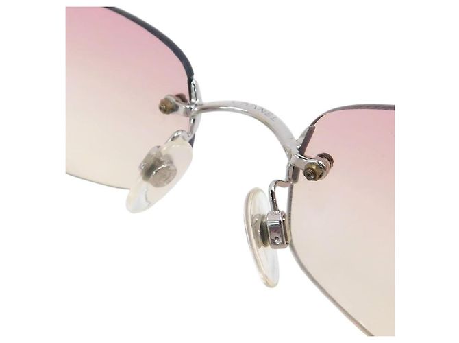 Gafas de sol sin montura Chanel CC logo con tinte rosa 4002 - vista 9