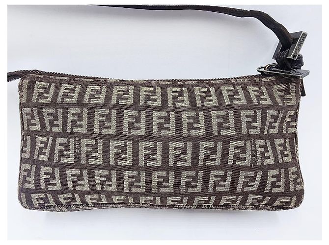 Borsa a Spalla Fendi Baguette Zucca Zucchino Marrone - vista 5