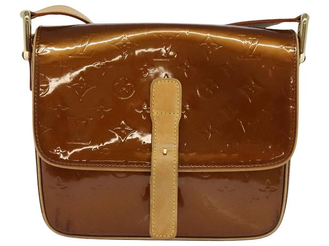 LOUIS VUITTON Borsa a Spalla Monogram Vernis Christie GM Bronzo M91107 Auth 108191 - vista 13
