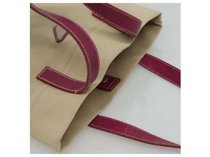 PRADA Borsa Tote Tela Camoscio Beige Viola Argento Auth hk2041 Porpora - vista 6