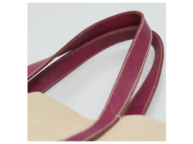 PRADA Borsa Tote Tela Camoscio Beige Viola Argento Auth hk2041 Porpora - vista 8