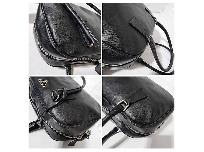 Borsa a Spalla Prada Saffiano Lux Bauletto Nera Nero - vista 10