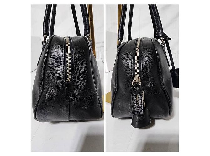 Borsa a Spalla Prada Saffiano Lux Bauletto Nera Nero - vista 11