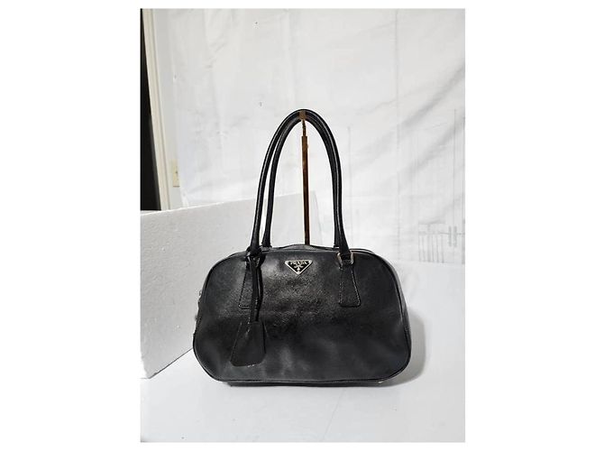 Borsa a Spalla Prada Saffiano Lux Bauletto Nera Nero - vista 12