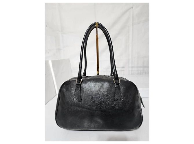 Borsa a Spalla Prada Saffiano Lux Bauletto Nera Nero - vista 13