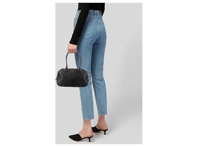 Borsa a Spalla Prada Saffiano Lux Bauletto Nera Nero - vista 3
