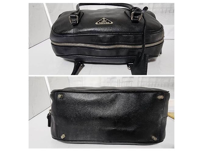 Borsa a Spalla Prada Saffiano Lux Bauletto Nera Nero - vista 5