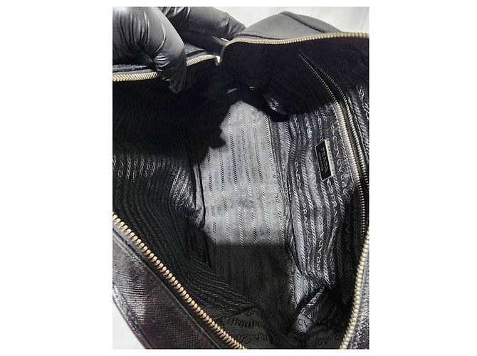 Borsa a Spalla Prada Saffiano Lux Bauletto Nera Nero - vista 7